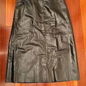 GAP Black Leather Pencil Skirt